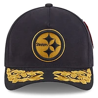 Men's New Era x Alpha Industries  Black Pittsburgh Steelers A-Frame 9FORTY Adjustable Hat