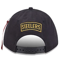 Men's New Era x Alpha Industries  Black Pittsburgh Steelers A-Frame 9FORTY Adjustable Hat