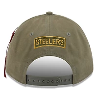 Men's New Era x Alpha Industries  Olive Pittsburgh Steelers A-Frame 9FORTY Adjustable Hat