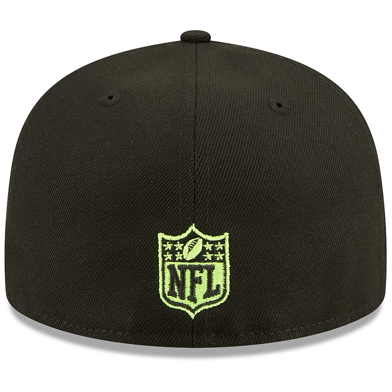 Men's New Era x John Geiger Black Pittsburgh Steelers Misplaced Series 59FIFTY Fitted Hat