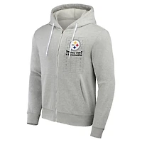 Collection NFL x Darius Rucker pour homme par Fanatics Gris chiné Pittsburgh Steelers Domestic Full-Zip Hoodie