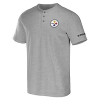 Men's NFL x Darius Rucker Collection by Fanatics Heather Gray Pittsburgh Steelers Henley T-Shirt