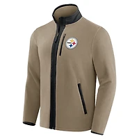 Men's NFL x Darius Rucker Collection by Fanatics  Tan Pittsburgh Steelers Heavyweight Polar Fleece Full-Zip Jacket
