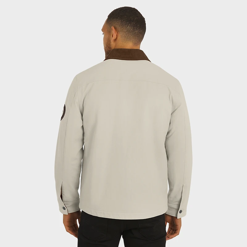 Veste en toile mi-lourde à boutons pour homme de la collection NFL x Darius Rucker par Fanatics, couleur tan des Pittsburgh Steelers
