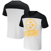 Men's NFL x Darius Rucker Collection by Fanatics White/Black Pittsburgh Steelers Colorblocked T-Shirt