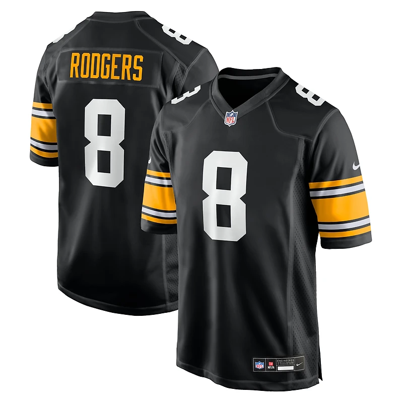 Men's Nike Aaron Rodgers Black Pittsburgh Steelers Alternate Game Jersey