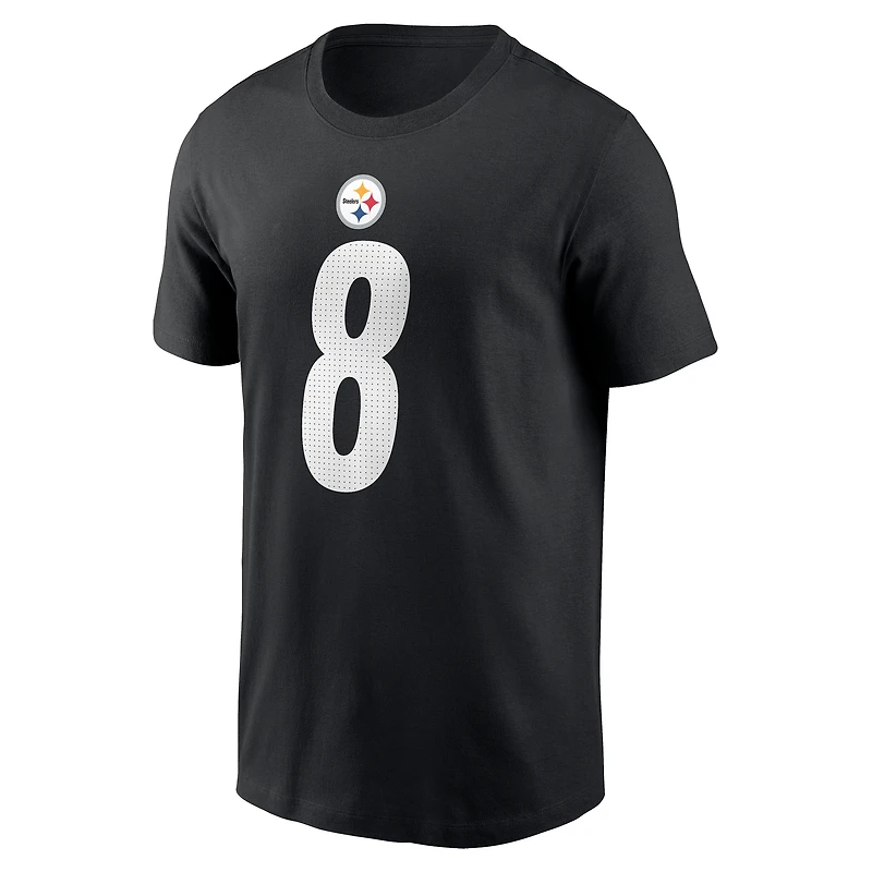 T-shirt Nike Aaron Rodgers noir pour homme avec nom et numéro des Pittsburgh Steelers