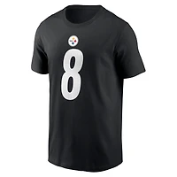 T-shirt Nike Aaron Rodgers noir pour homme avec nom et numéro des Pittsburgh Steelers