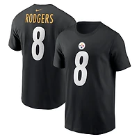 Men's Nike Aaron Rodgers Black Pittsburgh Steelers Name & Number T-Shirt