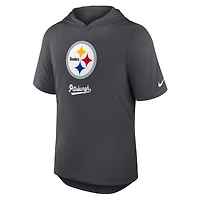 Men's Nike Anthracite Pittsburgh Steelers Tri-Blend Performance Hoodie T-Shirt