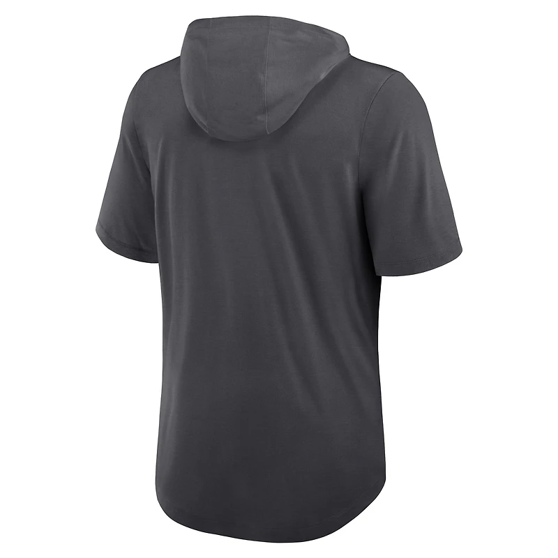 Men's Nike Anthracite Pittsburgh Steelers Tri-Blend Performance Hoodie T-Shirt