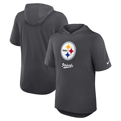 T-shirt à capuche Nike anthracite Pittsburgh Steelers Tri-Blend Performance pour homme