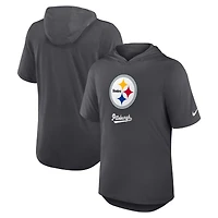 T-shirt à capuche Nike anthracite Pittsburgh Steelers Tri-Blend Performance pour homme
