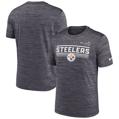 T-shirt de performance Nike Yardline Velocity pour homme, couleur anthracite, Pittsburgh Steelers