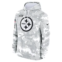 Sweat à capuche en polaire Nike Arctic Camo Pittsburgh Steelers 2024 Salute to Service Club pour homme