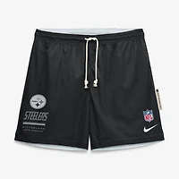 Men's Nike  Black/Platinum Pittsburgh Steelers Sideline Standard Issue Dri-FIT Reversible Shorts