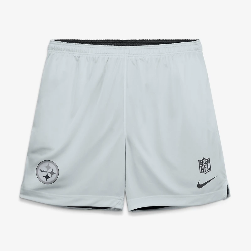 Men's Nike  Black/Platinum Pittsburgh Steelers Sideline Standard Issue Dri-FIT Reversible Shorts