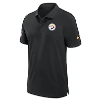 Polo Nike noir Pittsburgh Steelers 2024/25 Sideline Performance pour homme