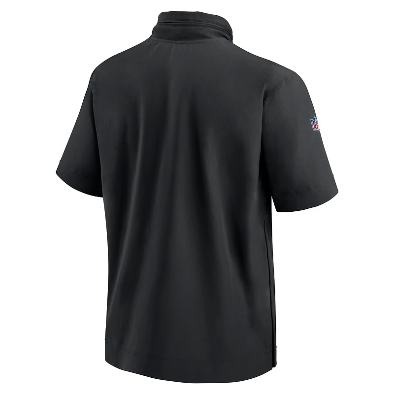 Veste à capuche manches courtes et demi-zip Nike noire Pittsburgh Steelers 2024 pour homme