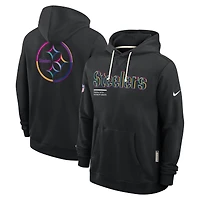 Men's Nike Black Pittsburgh Steelers 2025 NFL Crucial Catch Sideline Standard Issue Dri-FIT Hoodie