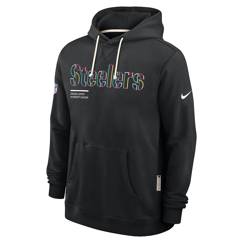 Men's Nike Black Pittsburgh Steelers 2025 NFL Crucial Catch Sideline Standard Issue Dri-FIT Hoodie