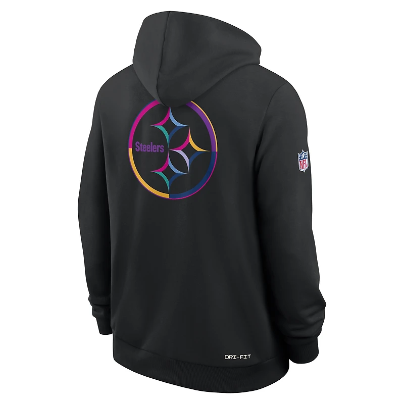 Men's Nike Black Pittsburgh Steelers 2025 NFL Crucial Catch Sideline Standard Issue Dri-FIT Hoodie