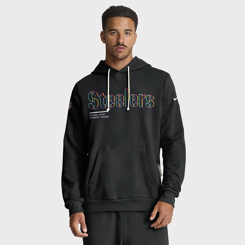 Men's Nike Black Pittsburgh Steelers 2025 NFL Crucial Catch Sideline Standard Issue Dri-FIT Hoodie