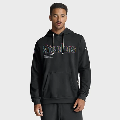 Men's Nike Black Pittsburgh Steelers 2025 NFL Crucial Catch Sideline Standard Issue Dri-FIT Hoodie