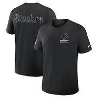 T-shirt Nike noir Pittsburgh Steelers 2025 NFL Crucial Catch Tri-Blend Dri-FIT pour homme