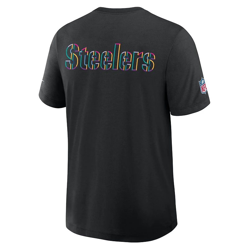 T-shirt Nike noir Pittsburgh Steelers 2025 NFL Crucial Catch Tri-Blend Dri-FIT pour homme