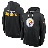 Sweat à capuche Nike noir Pittsburgh Steelers 2025 Sideline Standard Issue Club Dri-FIT pour homme