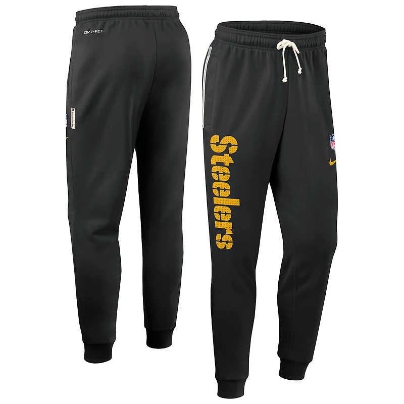 Men's Nike Black Pittsburgh Steelers 2025 Sideline Standard Issue Ground Game Dri-FIT Taper Pants