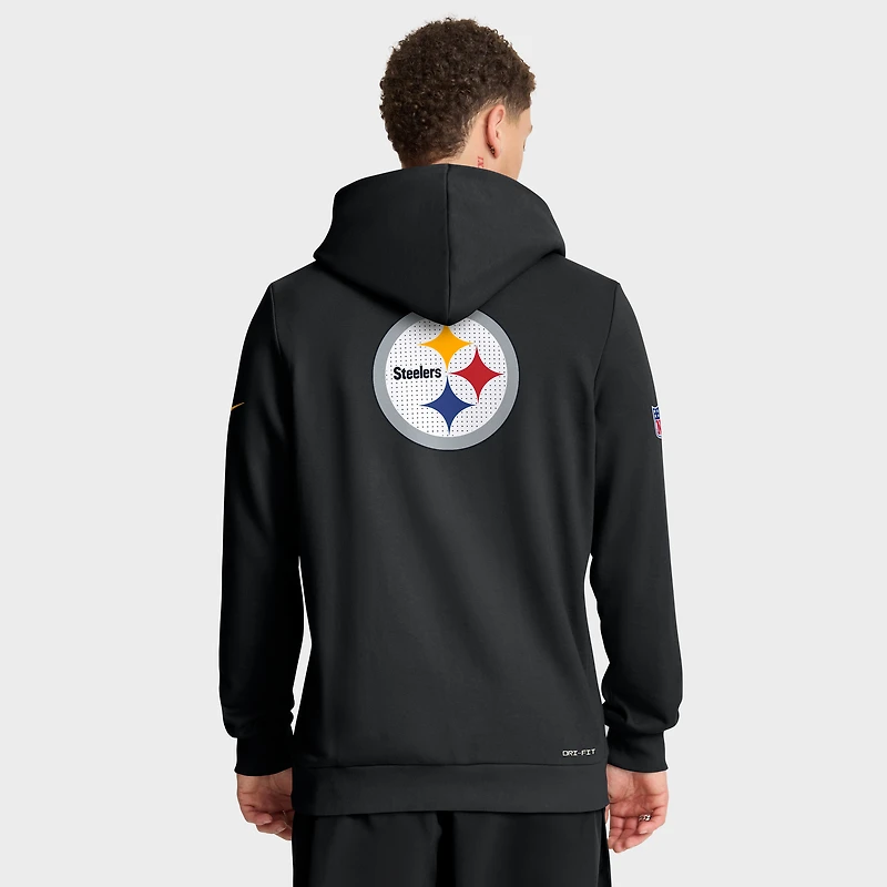 Sweat à capuche Nike noir Pittsburgh Steelers 2025 Sideline Utility Player Dri-FIT entièrement zippé pour homme