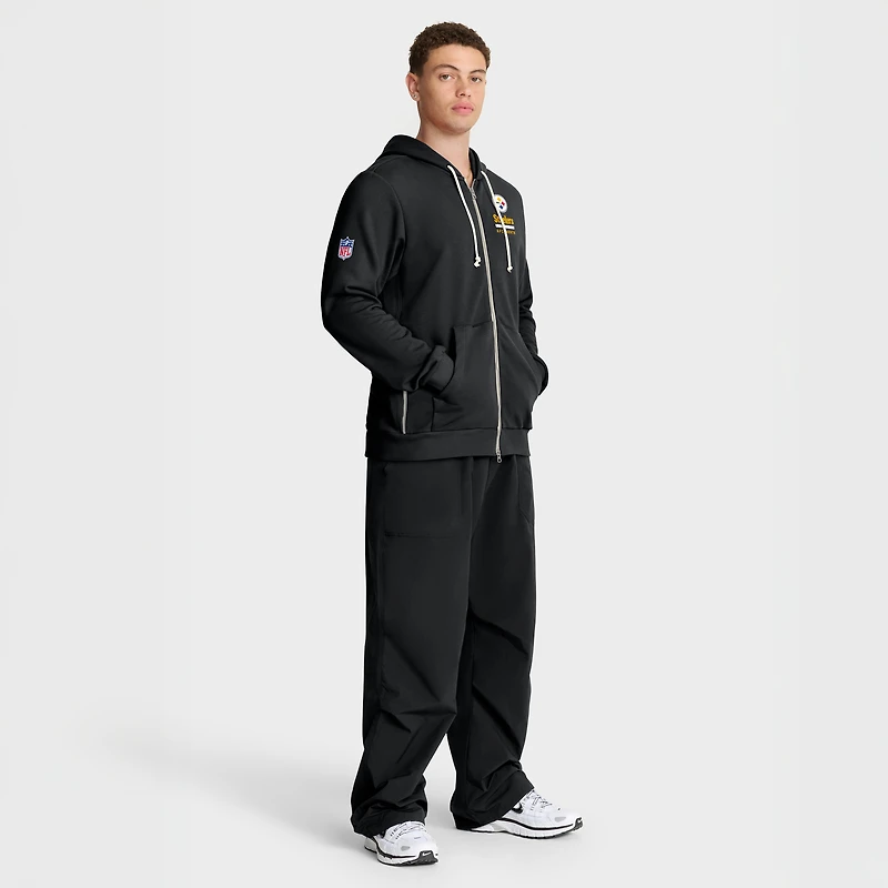 Men's Nike Black Pittsburgh Steelers 2025 Sideline Standard Issue Utility Player Dri-FIT Full-Zip Hoodie