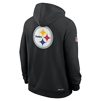 Sweat à capuche Nike noir Pittsburgh Steelers 2025 Sideline Utility Player Dri-FIT entièrement zippé pour homme