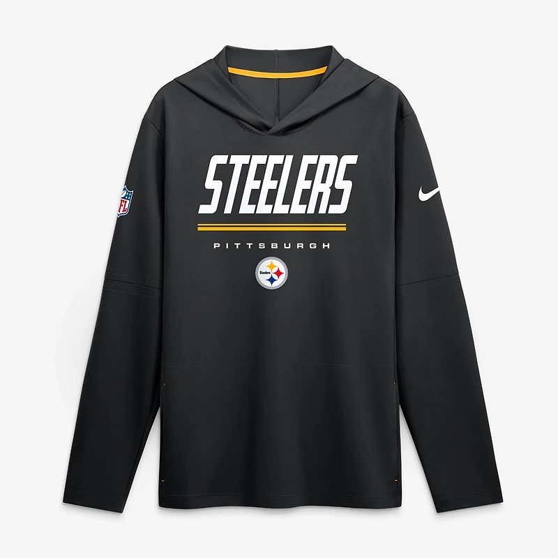Men's Nike Black Pittsburgh Steelers Big & Tall Dri-FIT Hooded Long Sleeve T-Shirt