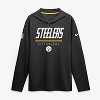 Men's Nike Black Pittsburgh Steelers Big & Tall Dri-FIT Hooded Long Sleeve T-Shirt