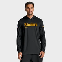 Men's Nike Black Pittsburgh Steelers Big & Tall Sideline Dri-FIT Long Sleeve Hoodie T-Shirt