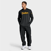 Men's Nike Black Pittsburgh Steelers Big & Tall Sideline Dri-FIT Long Sleeve Hoodie T-Shirt