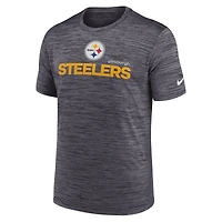 T-shirt Nike noir Pittsburgh Steelers Blitz Velocity Modern Performance pour homme