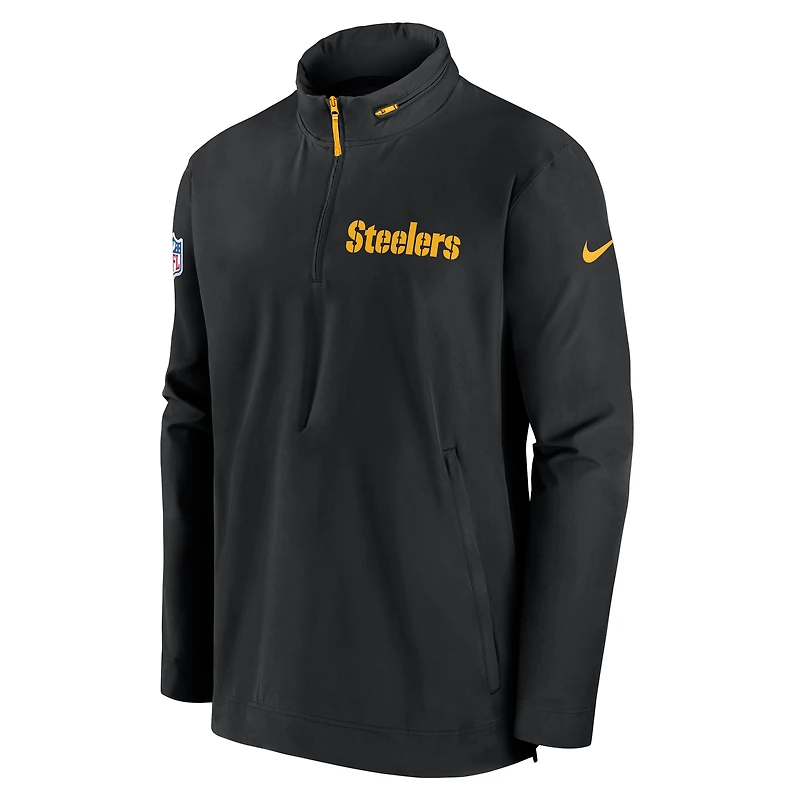 Veste d'entraîneur à demi-zip Nike noire des Steelers de Pittsburgh pour homme