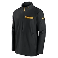 Veste d'entraîneur à demi-zip Nike noire des Steelers de Pittsburgh pour homme