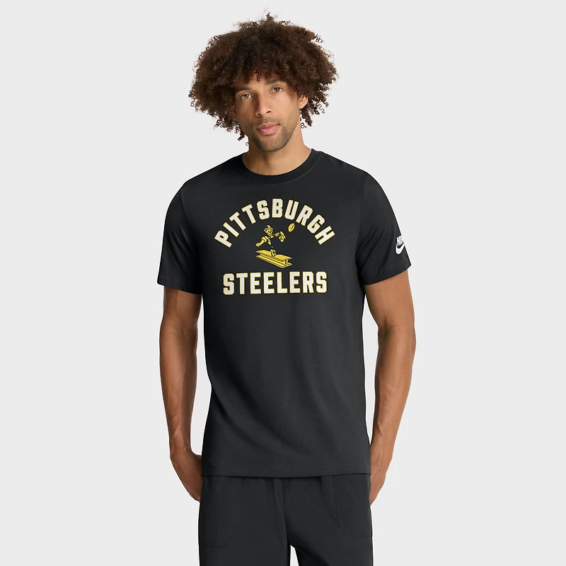 Men's Nike Black Pittsburgh Steelers Favorable Timeline Tri-Blend T-Shirt