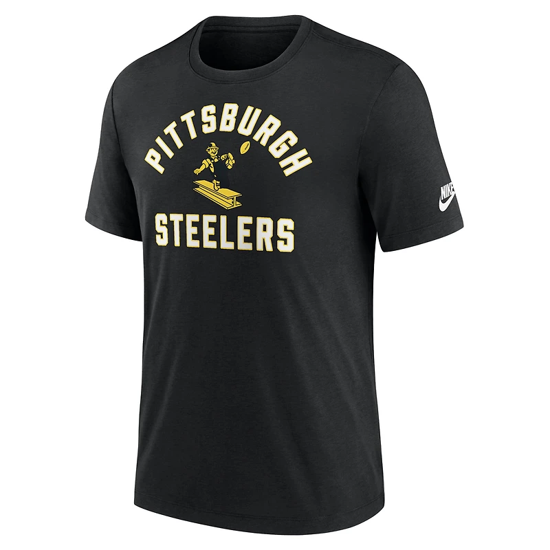 Men's Nike Black Pittsburgh Steelers Favorable Timeline Tri-Blend T-Shirt