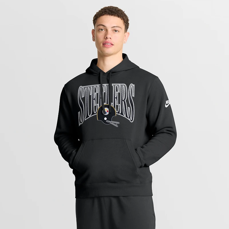 Men's Nike Black Pittsburgh Steelers Full Blitz Club Fleece Pullover Hoodie