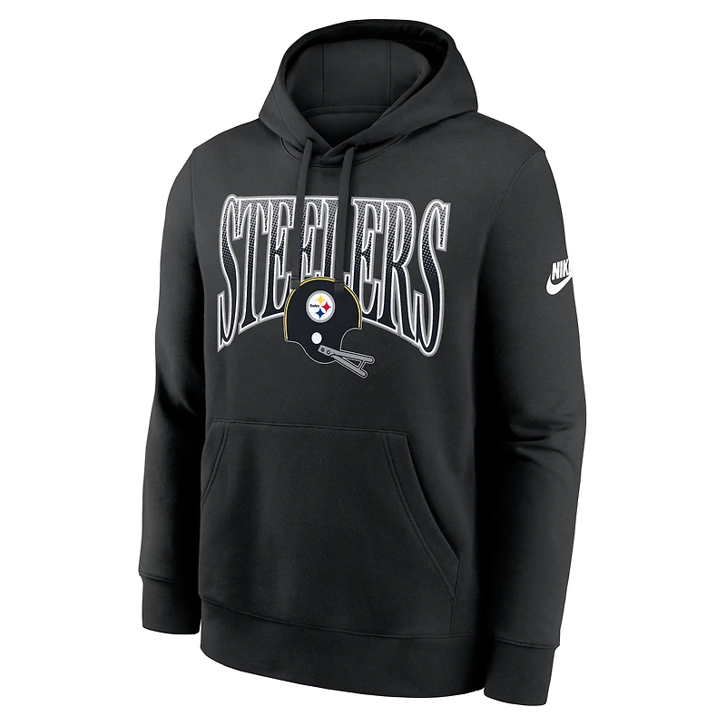 Men's Nike Black Pittsburgh Steelers Full Blitz Club Fleece Pullover Hoodie