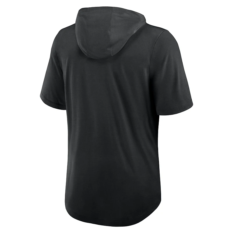 Men's Nike Black Pittsburgh Steelers Lockup Tri-Blend Hoodie T-Shirt