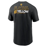 Men's Nike Black Pittsburgh Steelers Outline T-Shirt