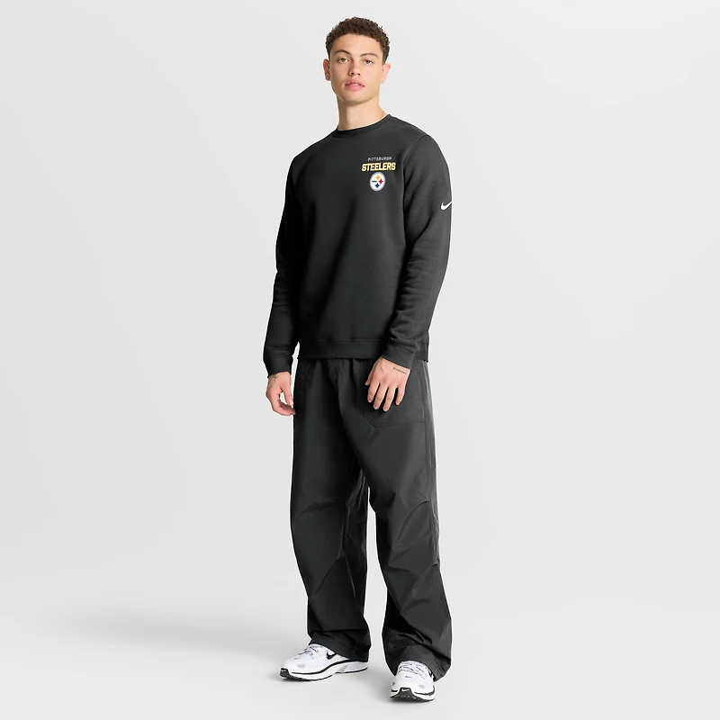 Men's Nike Black Pittsburgh Steelers Primetime Club Fleece Pullover Sweatshirt