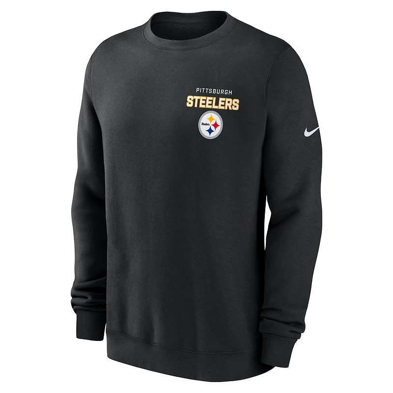 Men's Nike Black Pittsburgh Steelers Primetime Club Fleece Pullover Sweatshirt